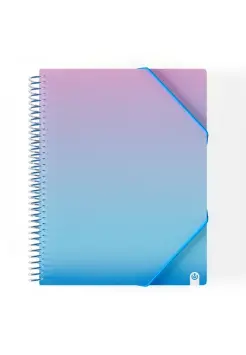 CARPETA DE 40 FUNDAS CON ESPIRAL EN COLOR AZUL, TAMAO FOLIO