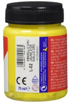 PINTURA ESCOLAR SATINADA AMARILLO ORO 75 ML