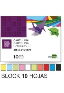 BLOC DE 10 CARTULINAS DE DIFERENTES COLORES