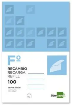 RECAMBIO 1 RAYA HORIZONTAL 4 TALADROS TAMAO FOLIO