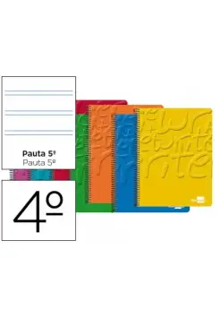 CUADERNO PAUTA 2,5 MM, TAMAO CUARTO CON ESPIRAL