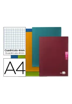 CUADERNO CUADROS 4 MM 48 HOJAS 90 GRS, TAMAO FOLIO CON GRAPA