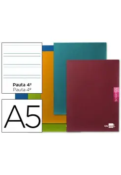 LIBRETA TAMAO 4 DE DOBLE RAYA DE 3,5CM DE 90 GRS.