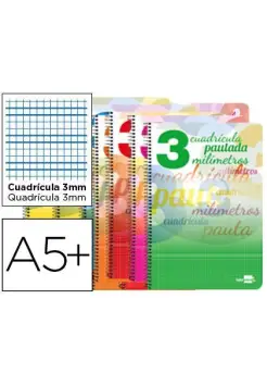 CUADERNO CUADROVA DE 3 MM, TAMAO CUARTO