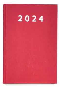 AGENDA 2024 PRAXIS DA PGINA COLOR ROJO, TAMAO CUARTO