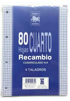 RECAMBIO CUADROS 4 MM 4 TALADROS, TAMAO CUARTO