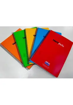 CUADERNO LISO TAPA PLSTICO, TAMAO FOLIO CON ESPIRAL