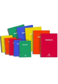 CUADERNO CUADROS 3 MM TAPA DE PLSTICO, TAMAO FOLIO CON ESPIRAL