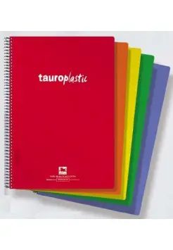 CUADERNO CUADROS 4 MM, TAMAO FOLIO CON ESPIRAL. TAPA DE PLSTICO