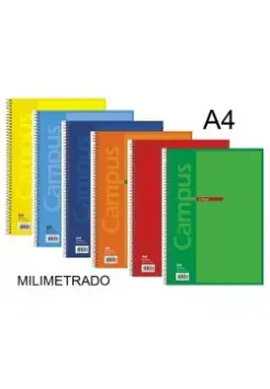 CUADERNO MILIMETRADO, TAMAO FOLIO CON ESPIRAL