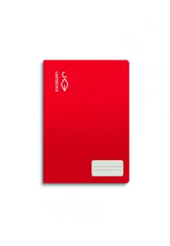 CUADERNO GRAPA CUARTO PAUTA MONTESSORI 3,5 MM, TAPA ROJA