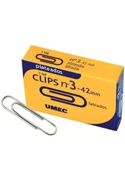 CLIPS LABIADOS DEL N 3 DE 42 MM, CAJA DE 100 UNIDADES