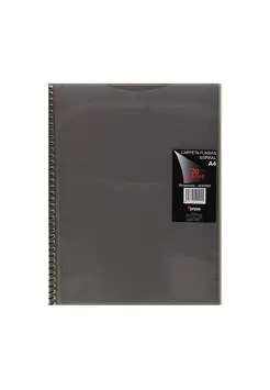 CARPETA DE 40 FUNDAS CON ESPIRAL, COLOR NEGRA