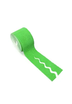 ROLLO DE 2 BORDES VERDES DECORATIVOS DE CARTN ONDULADO 7,5 M