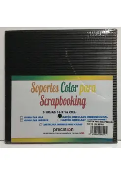 CARTN ONDULADO PARA SCRAPBOOKING COLOR NEGRO, TAMAO 16 X 16 CM