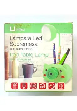 LMPARA LED SOBREMESA CON SACAPUNTAS Y CUBILETE