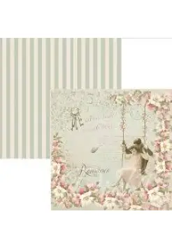 Papel scrapbook 30x30 estrellas rosas