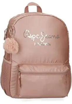 MOCHILA PEPE JEANS LONDON, ROSA CON LENTEJUELAS