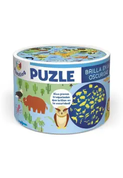 PUZZLE MUNDO ANIMAL 100 PIEZAS. BRILLA EN LA OSCURIDAD