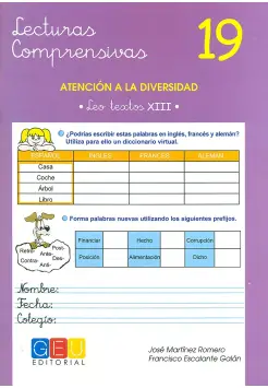 LECTURAS COMPRENSIVAS 19. ATENCIN A LA DIVERSIDAD. LEO TEXTOS XIII