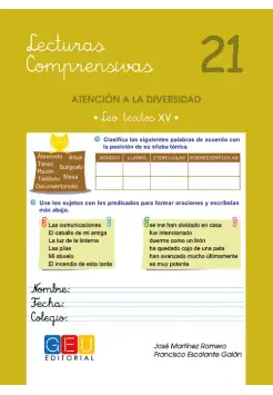 LECTURAS COMPRENSIVAS 21. LEO TEXTOS XV. ATENCIN A LA DIVERSIDAD