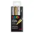 ROTULADOR POSCA PUNTA PC1M FINA CNICA P/4 UNIDADES (PLATA. ORO, BLANCO Y NEGRO)