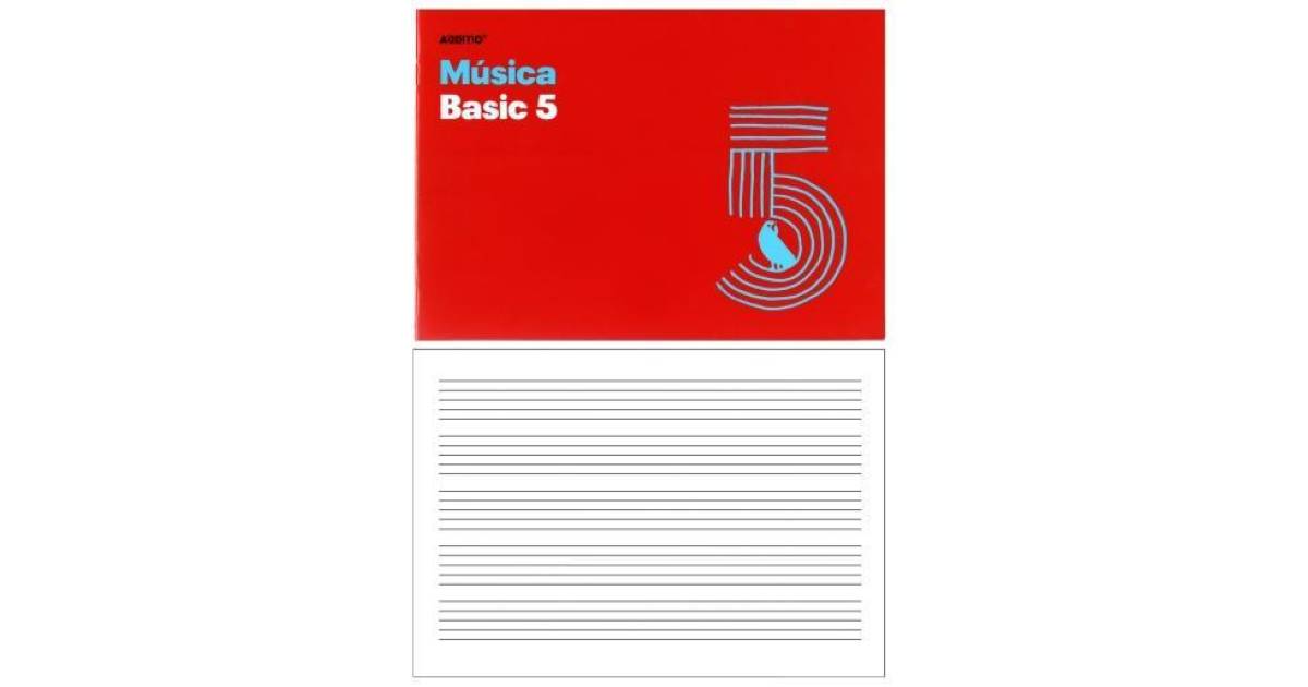 Cuaderno De Música COMBI 5 Para Iniciación — 48 Páginas, Pentagramas De 16 Mm, Papel Ecológico, Tamaño Apaisado